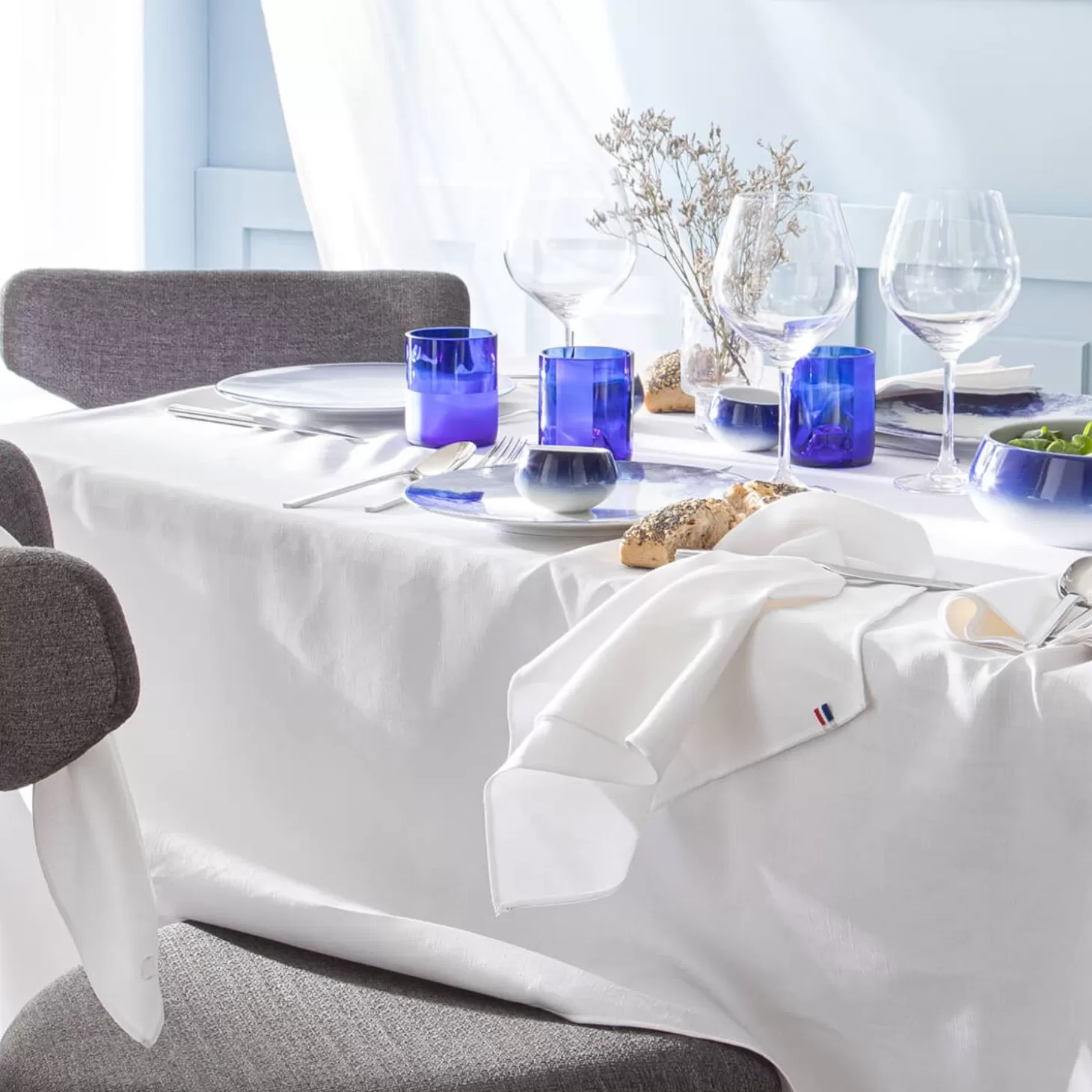 Tablecloths<Degrenne Cotton & Linen Shades White